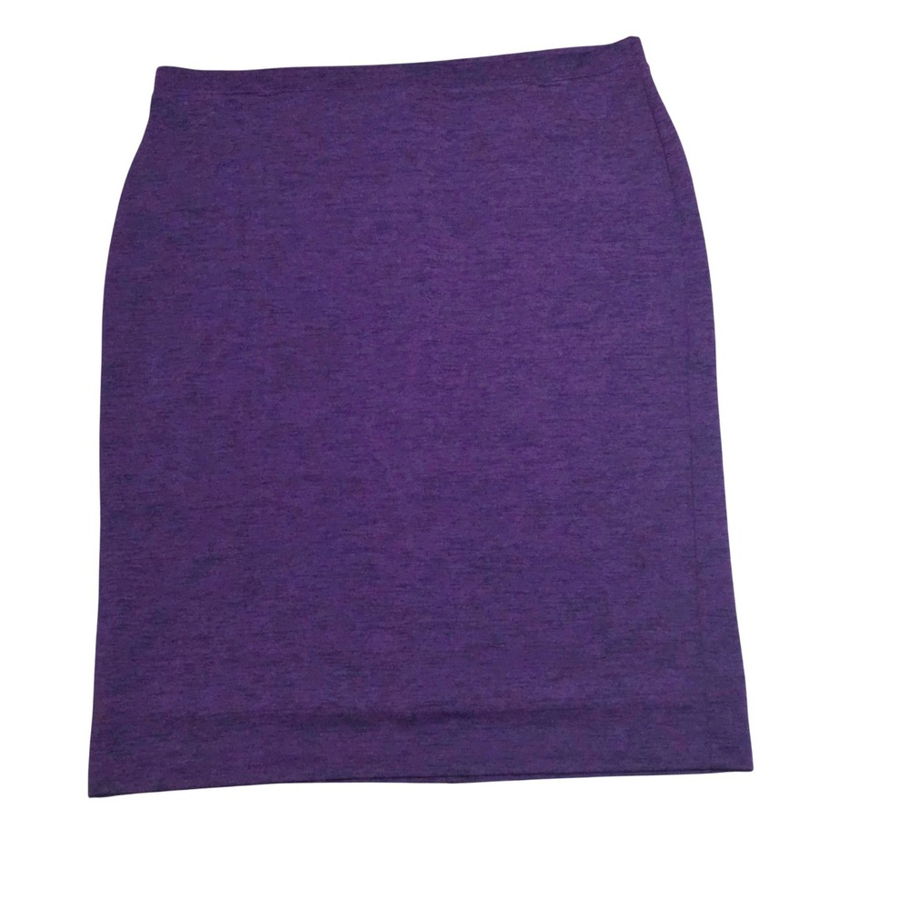 Liz Claiborne Career Purple Heathered Knit Pencil Midi Skirt Womens XL Stretch‎